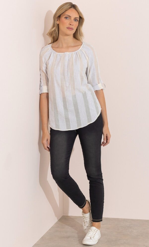Textured Striped Blouse