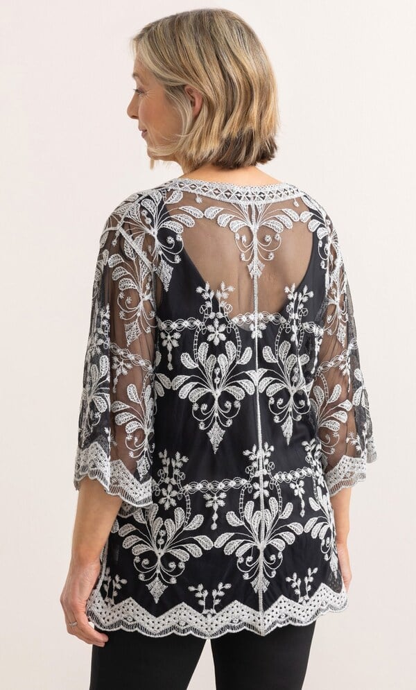 Anna Rose Embroidered Mesh Cover Up