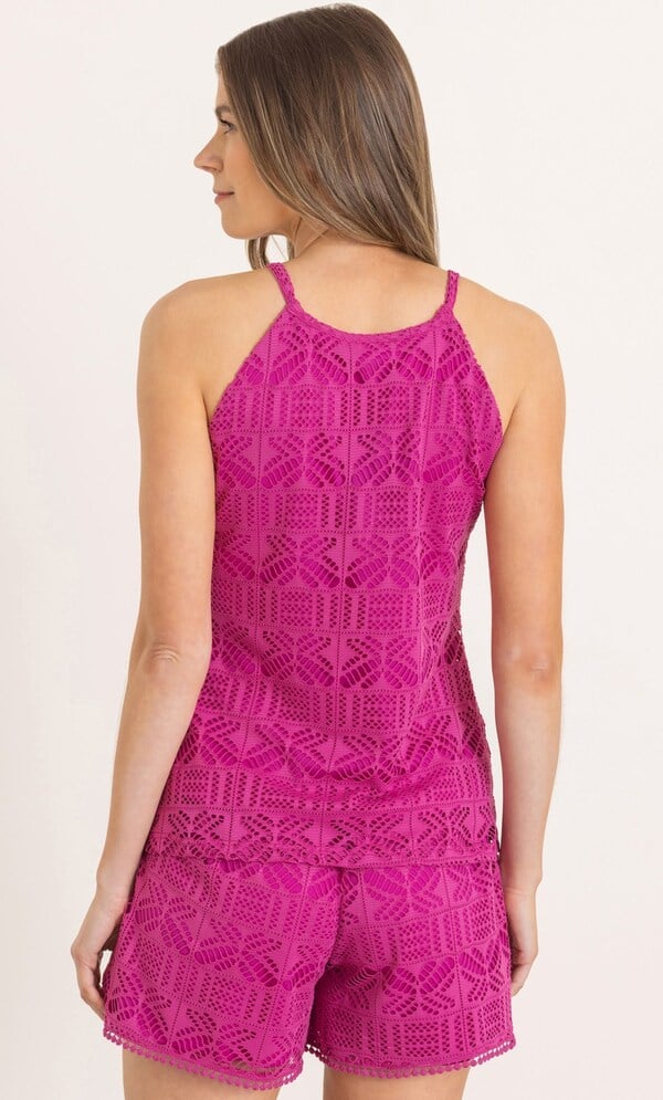 Sleeveless Jersey Lace Top
