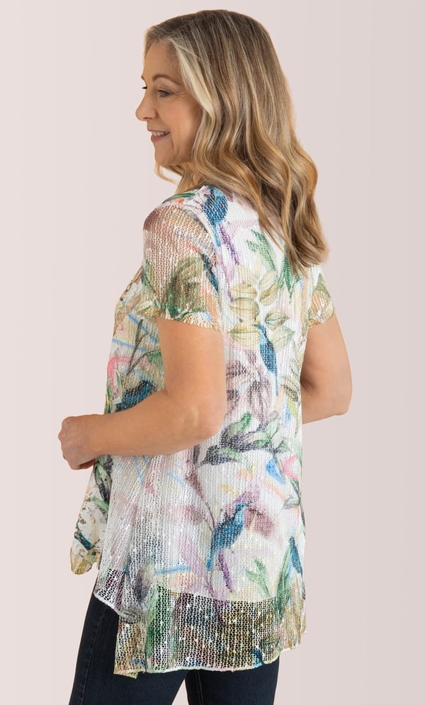 Anna Rose Printed Lace Layered Top