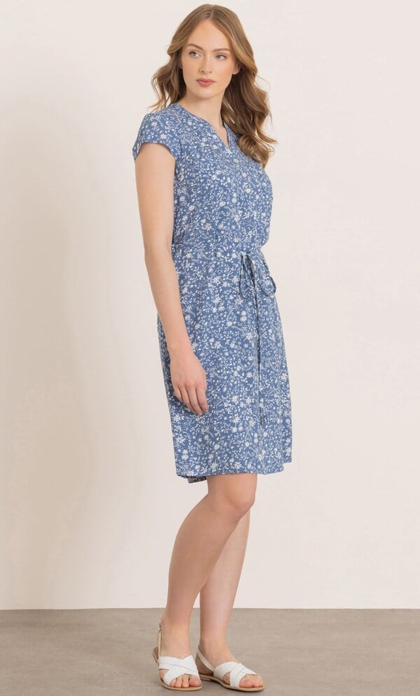 Dainty Floral Printed Short Sleeve Dress