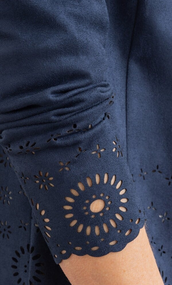Anna Rose Laser Cut Suedette Jacket