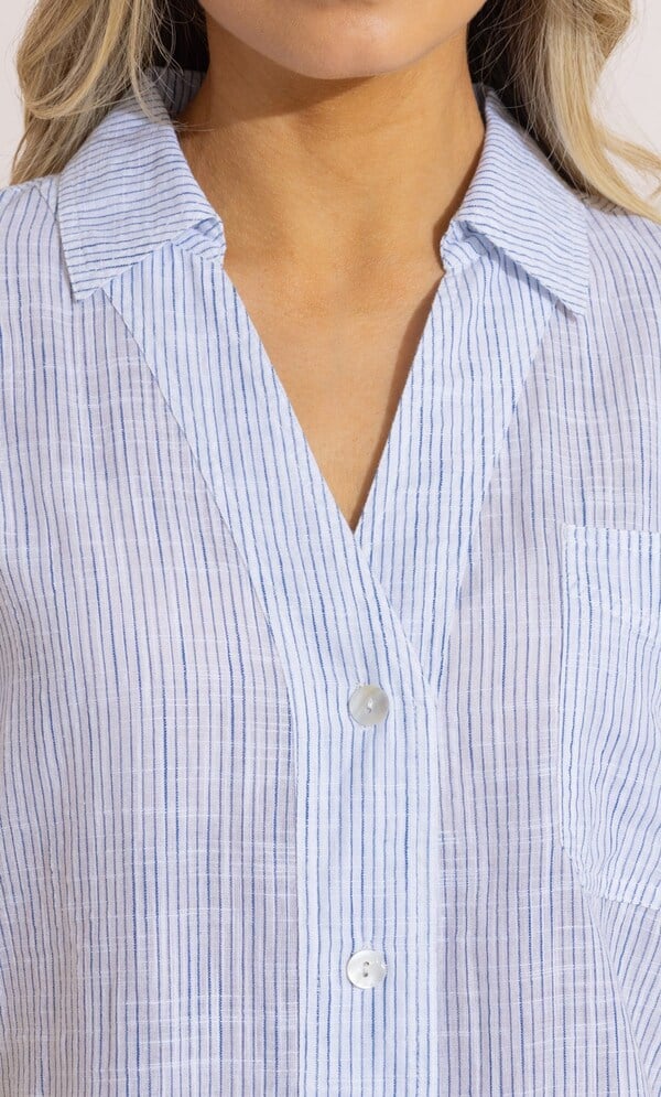 Striped Cotton Short Sleeve Top