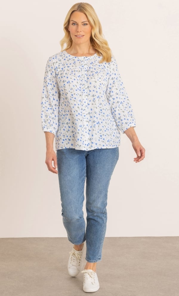 Floral Print Cotton Blouse