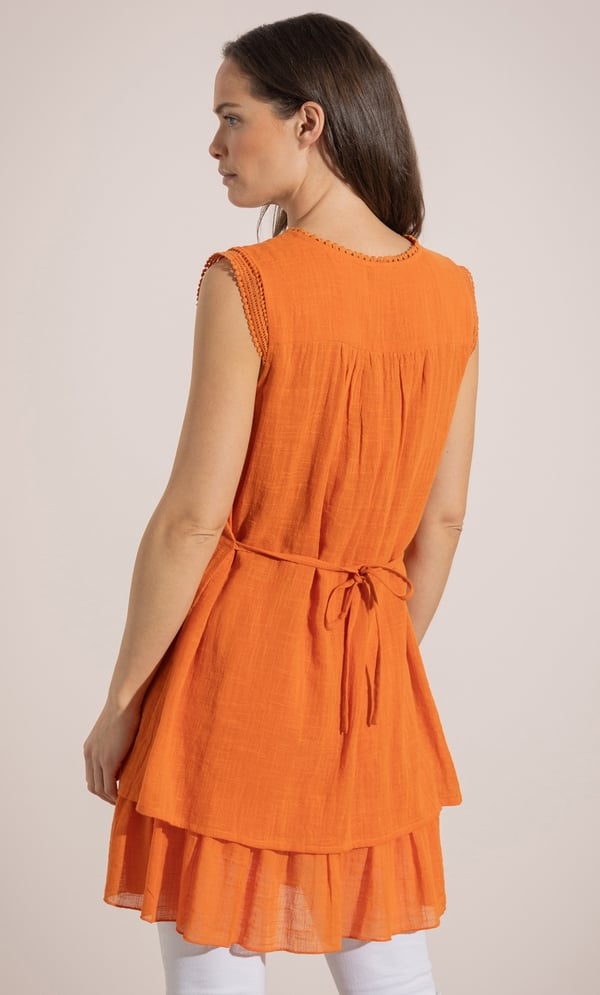Sleeveless Cotton Layered Tunic Top