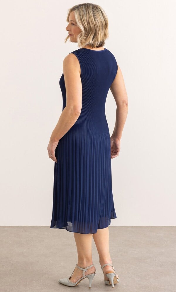 Anna Rose Embellished Pleated Midi Dress