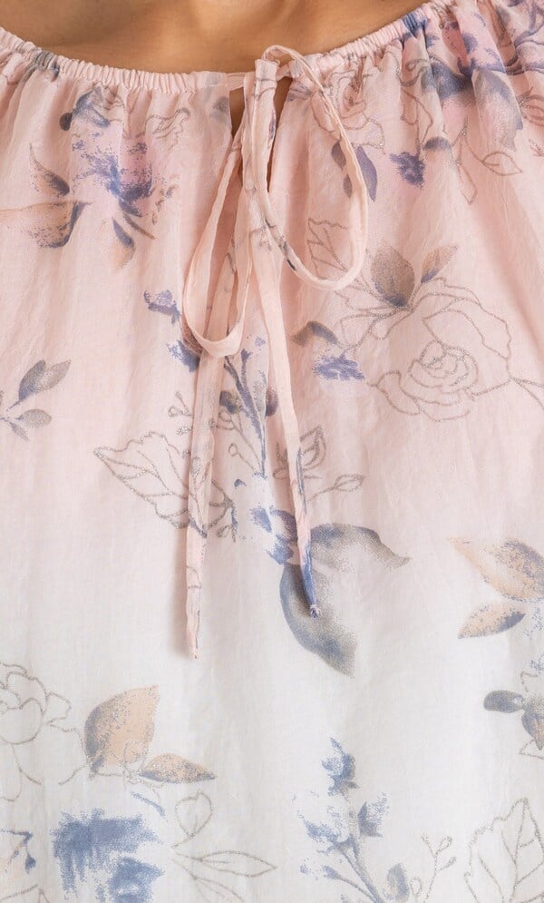 Shimmer Floral Print Ombre Top