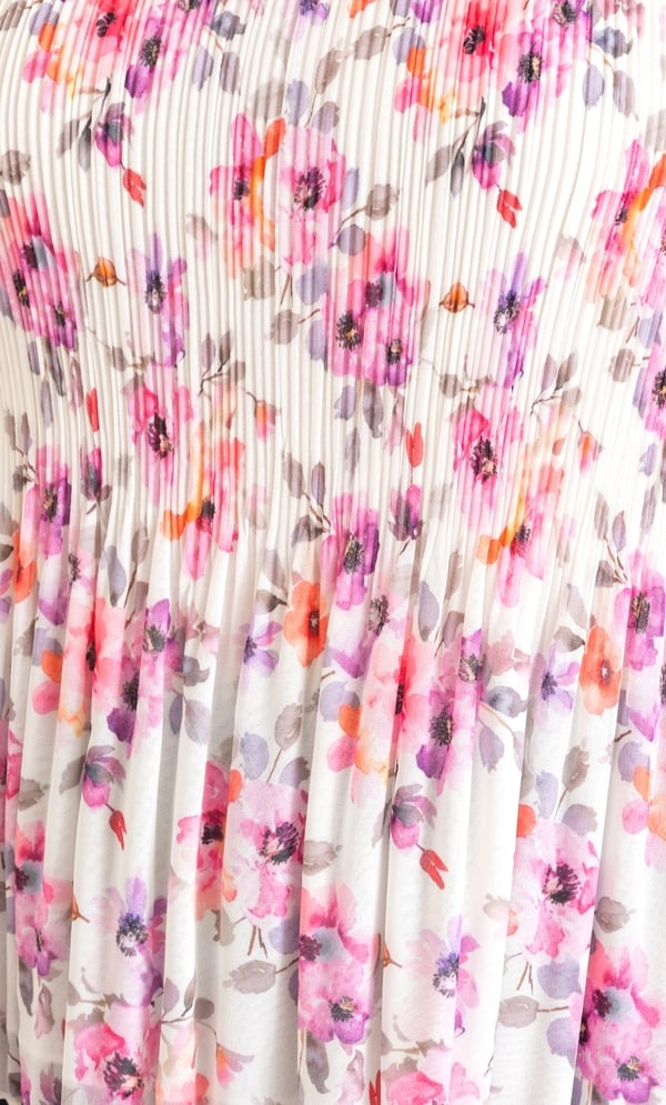 Anna Rose Floral Print Pleated Top