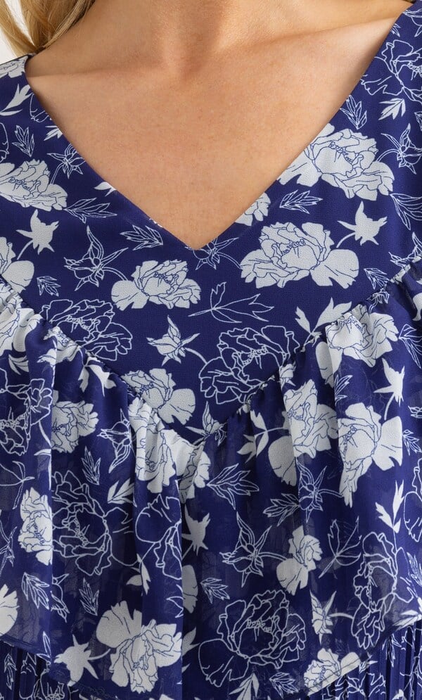 Floral Print Pleated Dress
