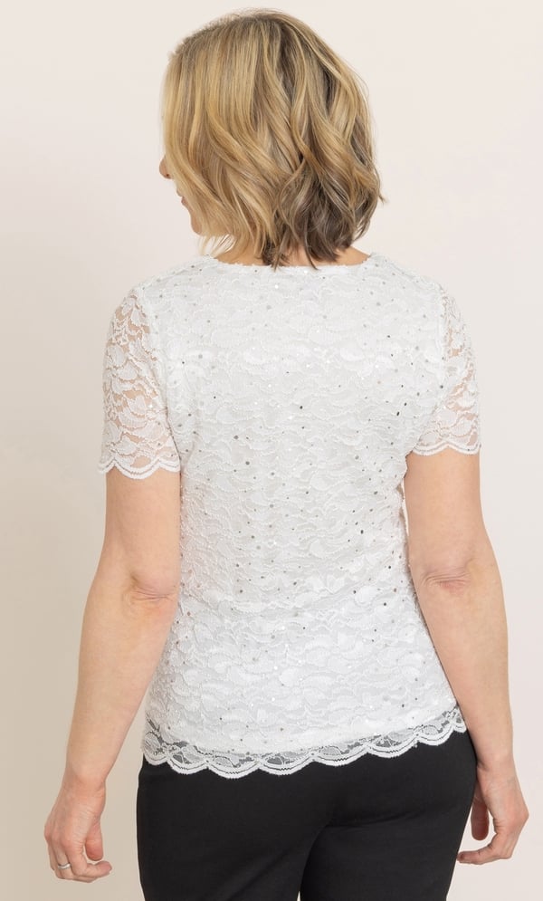 Anna Rose Shimmer Lace Top