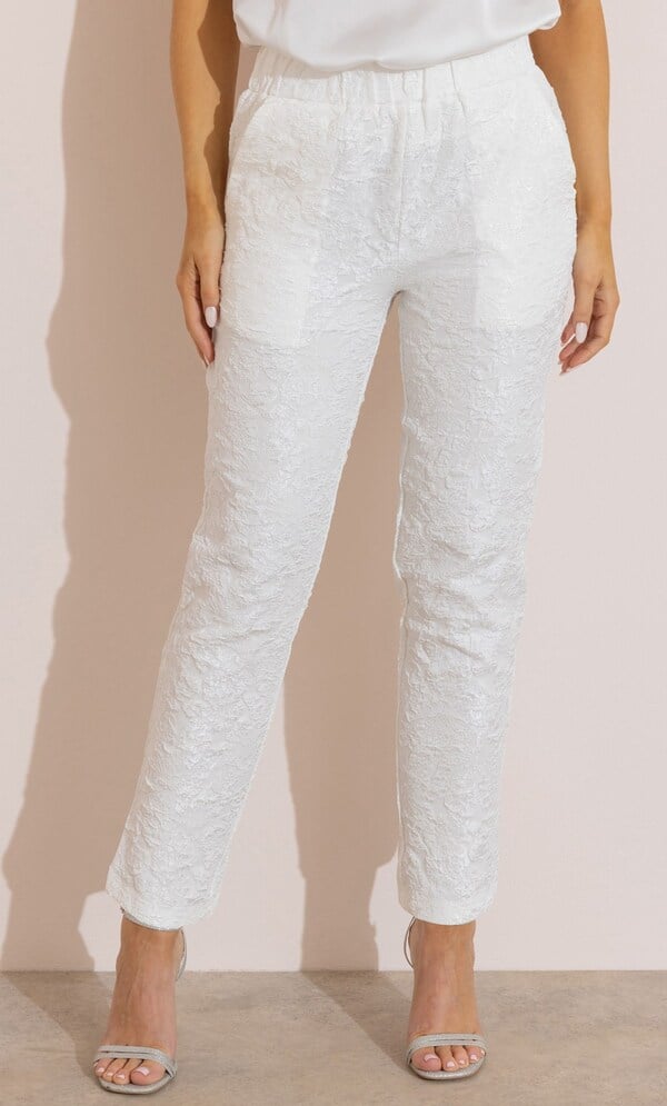 Slim Leg Textured Pull on Trousers