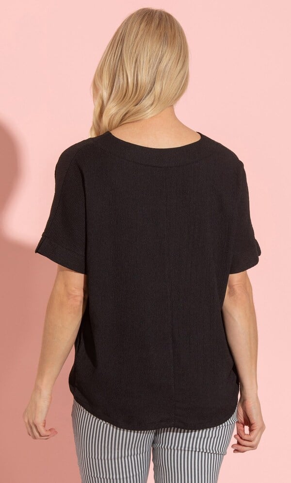 Textured V Neck Top