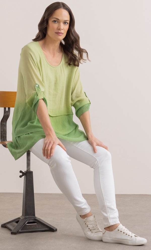 Dip Dye Layered Tunic Top