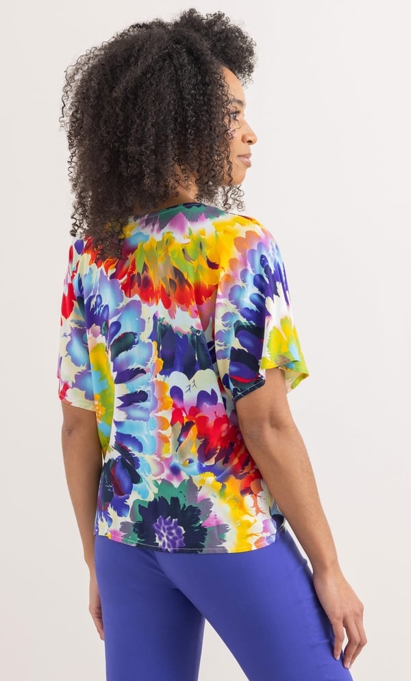 Bold Floral Print Tie Top