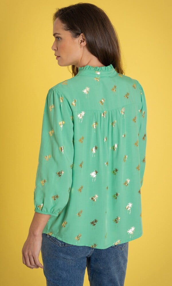 Foil Palm Tree Blouse