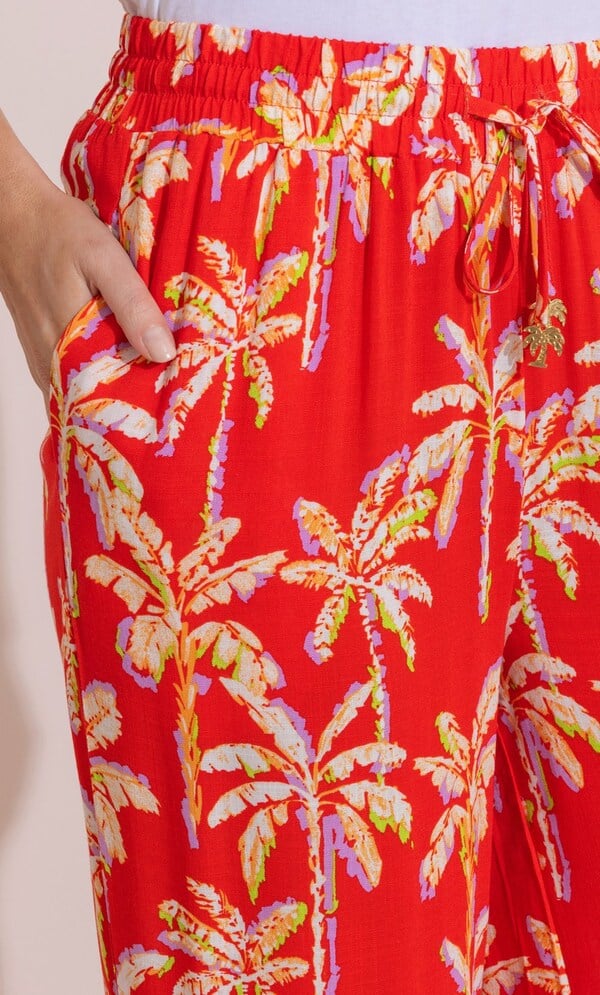 Printed Wide Leg Trousers
