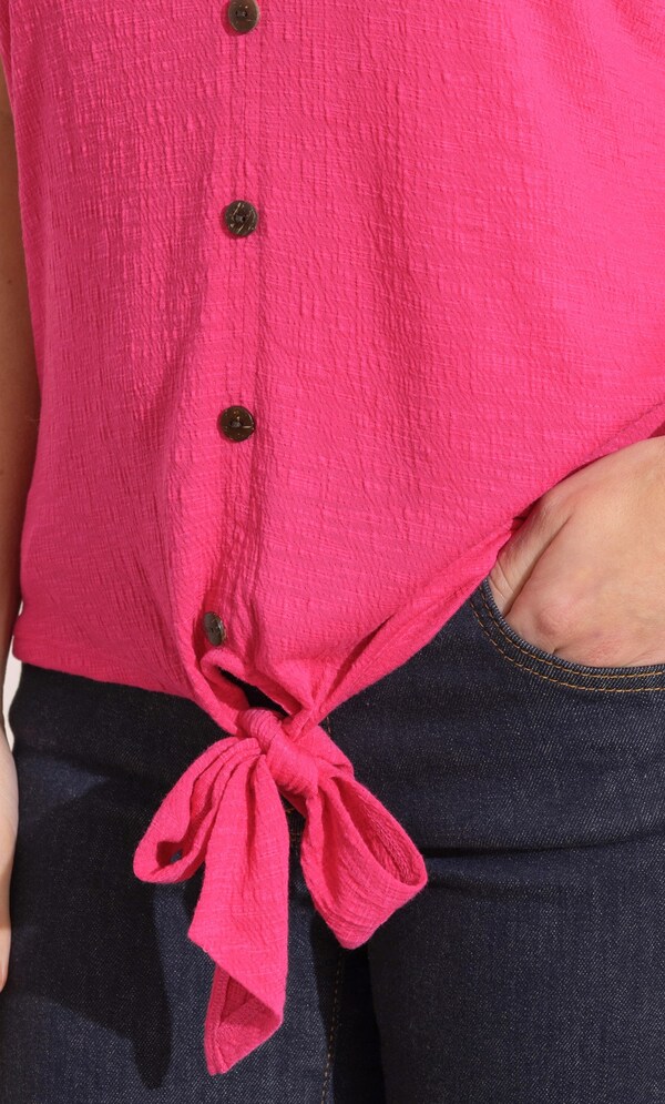 Textured Tie Hem Top