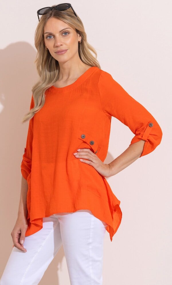 Dip Hem Pocket Tunic Top