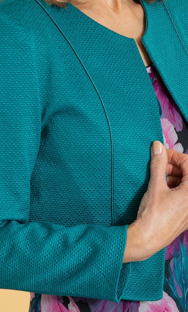 Anna Rose Textured Open Front Jacket