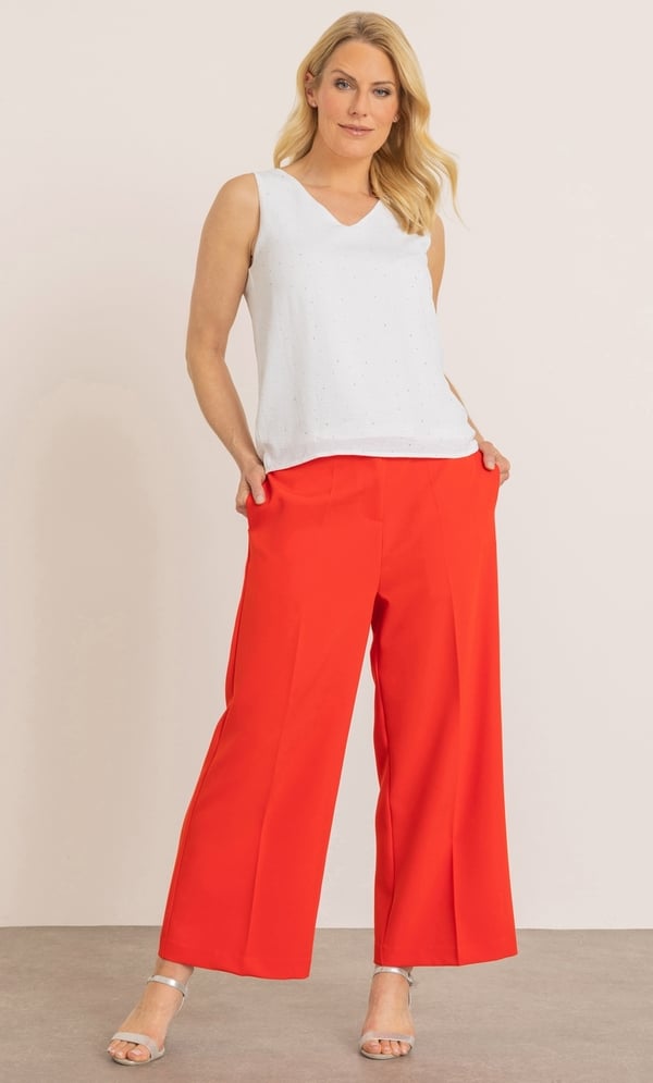 Embellished Sleeveless Textured Top