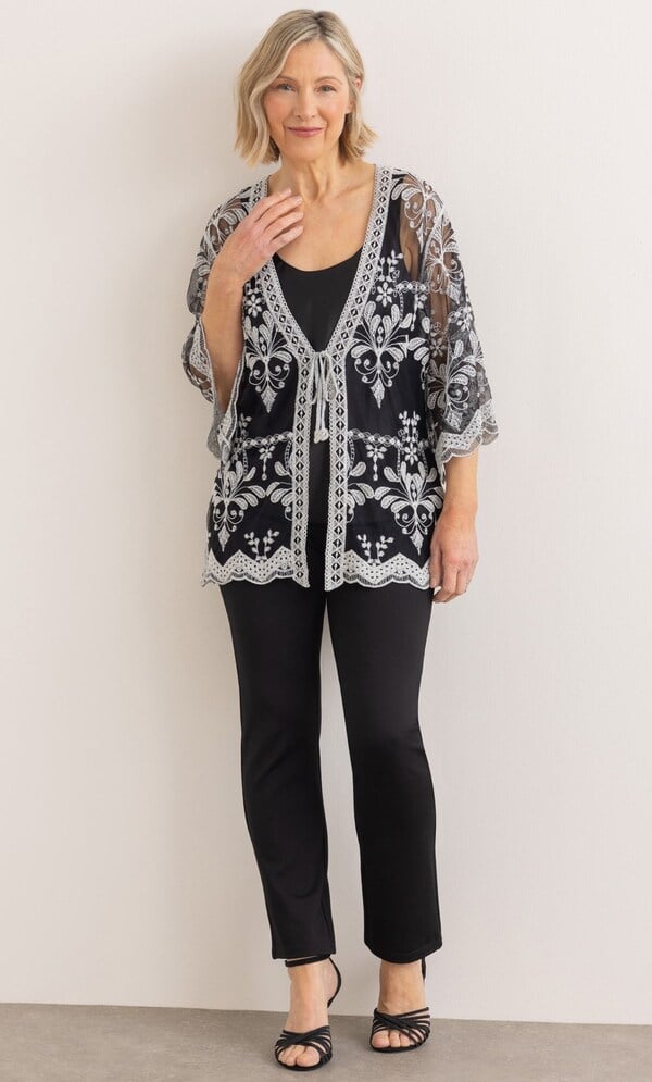 Anna Rose Embroidered Mesh Cover Up