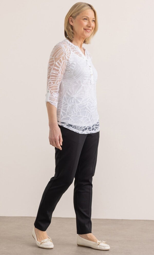 Anna Rose Floral Burnout Top With Cami