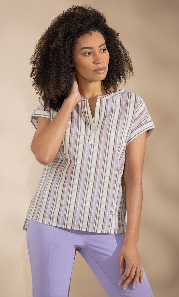 Striped Seersucker Top