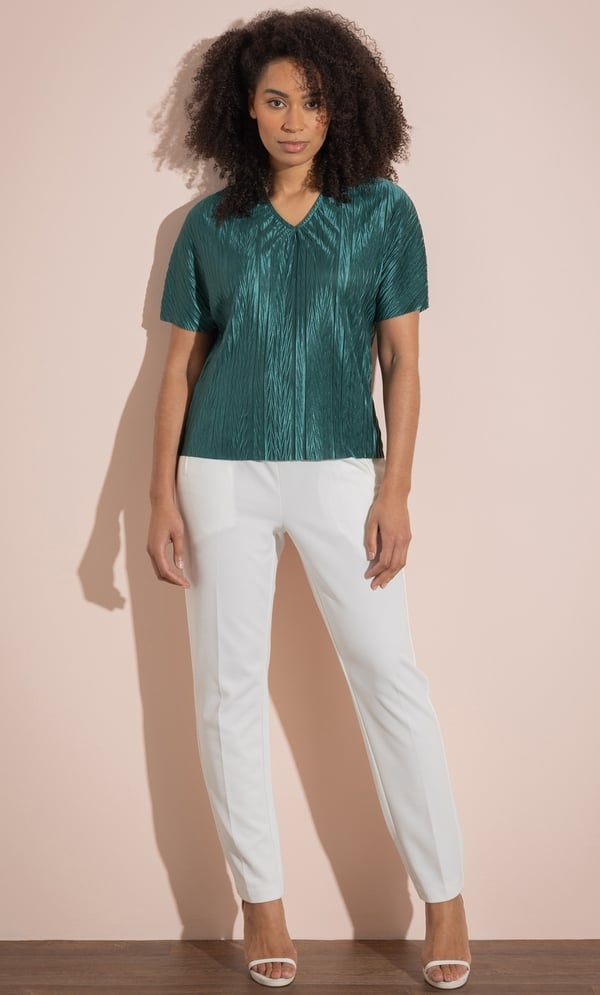 Short Sleeve Plisse Top