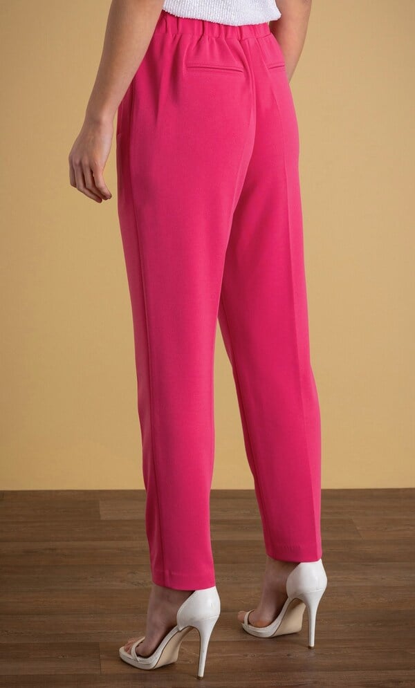 Pull On Slim Leg Crepe Trousers