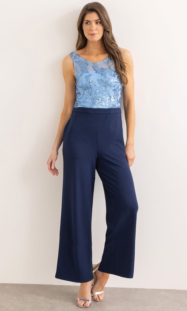 Sequin Top Wide Leg Jumpsuit