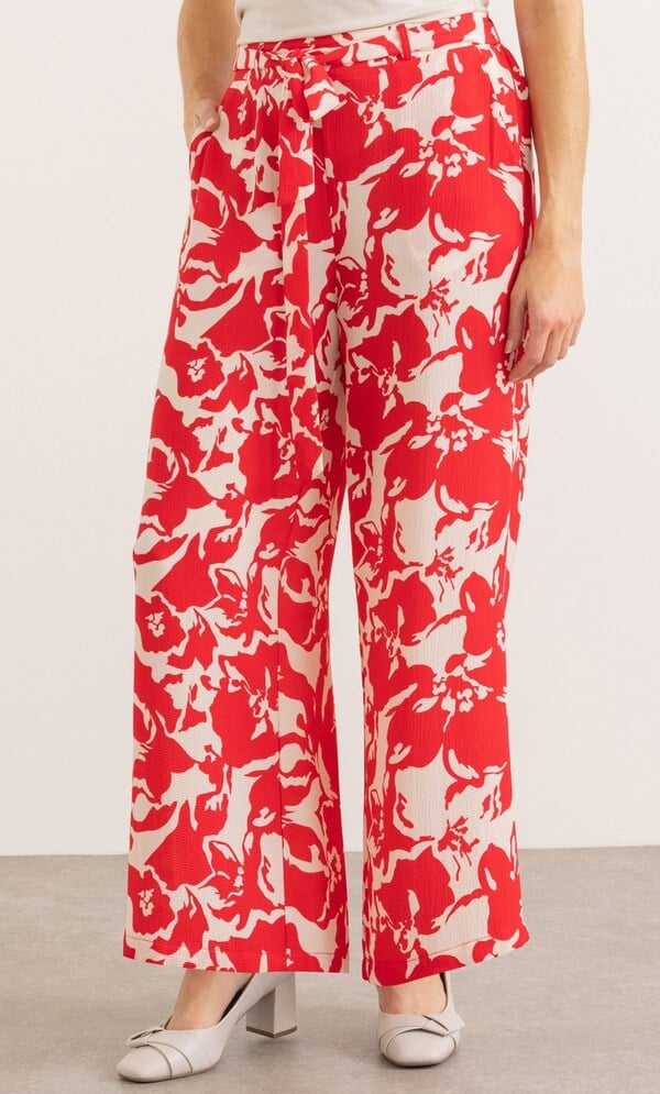 Printed Wide Leg Trousers