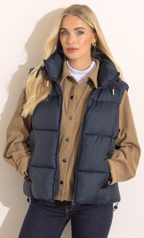 Padded High Collar Gilet