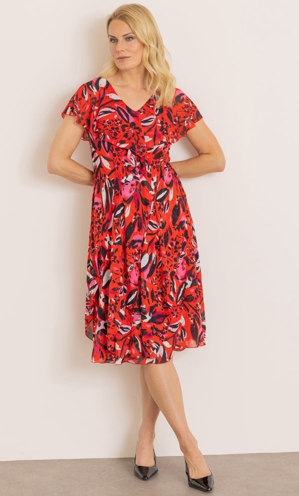 Floral Print Layered Dress