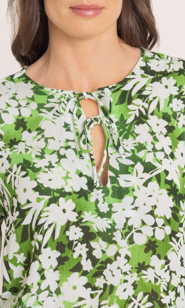Garden Printed Long Sleeve Top