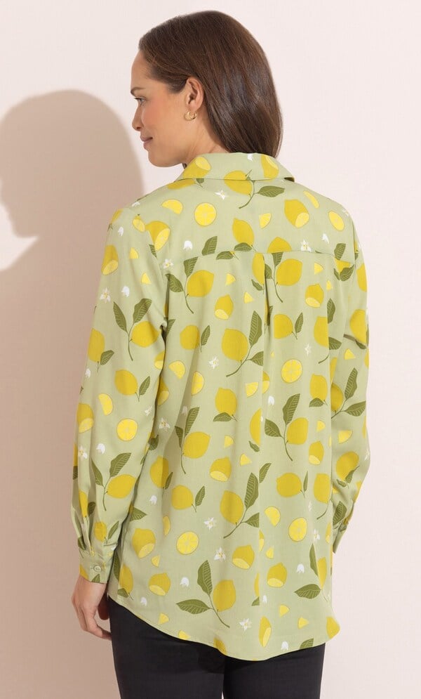 Lemon Print Long Sleeve Shirt