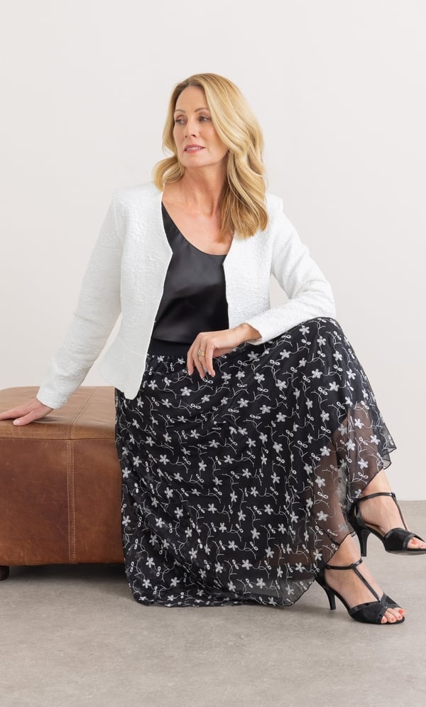 Anna Rose Embroidered Midi Skirt