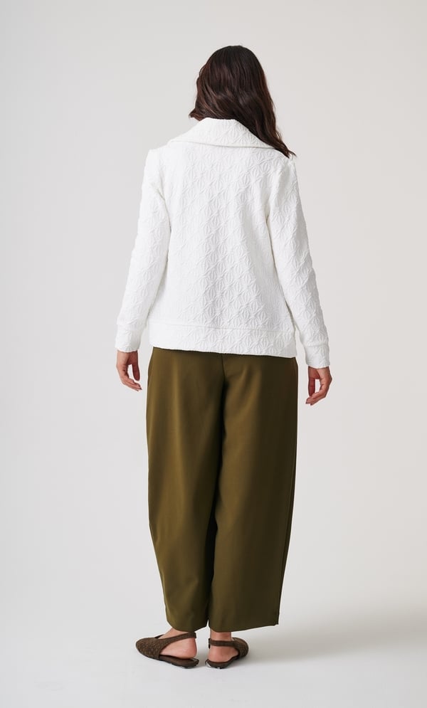 Anna Rose Textured Embellished Zip-Up Top