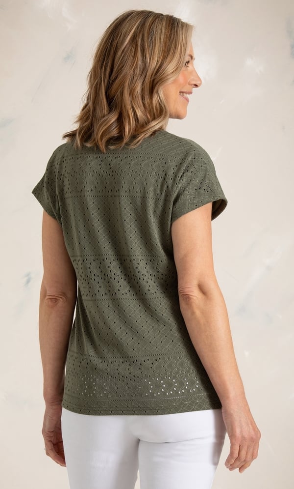 Anna Rose Eyelet Jacquard Top
