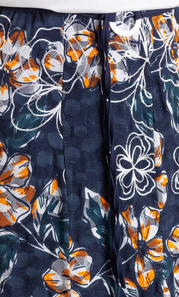 Anna Rose Panelled Floral Print Mesh Midi Skirt