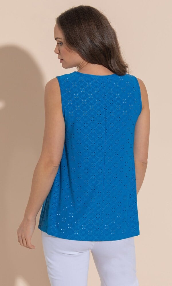 Eyelet Cut Sleeveless Top