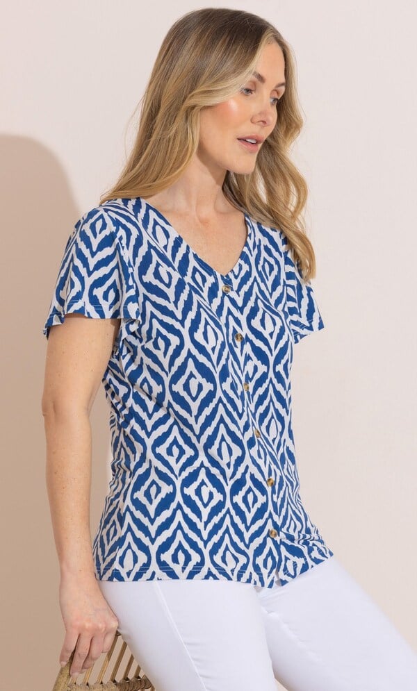 Anna Rose Geometric Printed Top