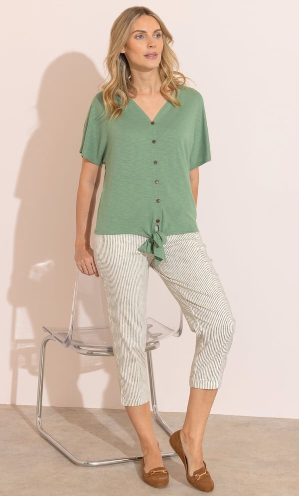 Textured Tie Hem Top