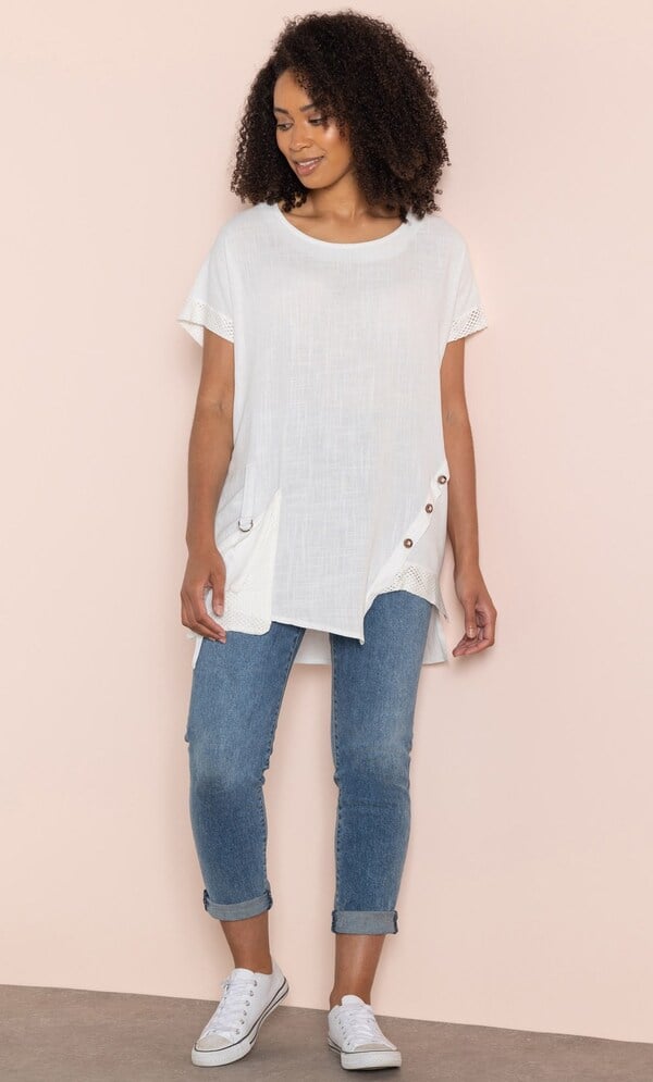 Linen Blend Loose Fit Top