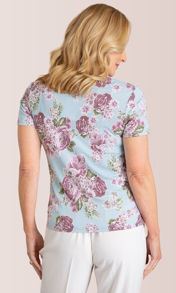 Anna Rose Textured Printed Jersey Top