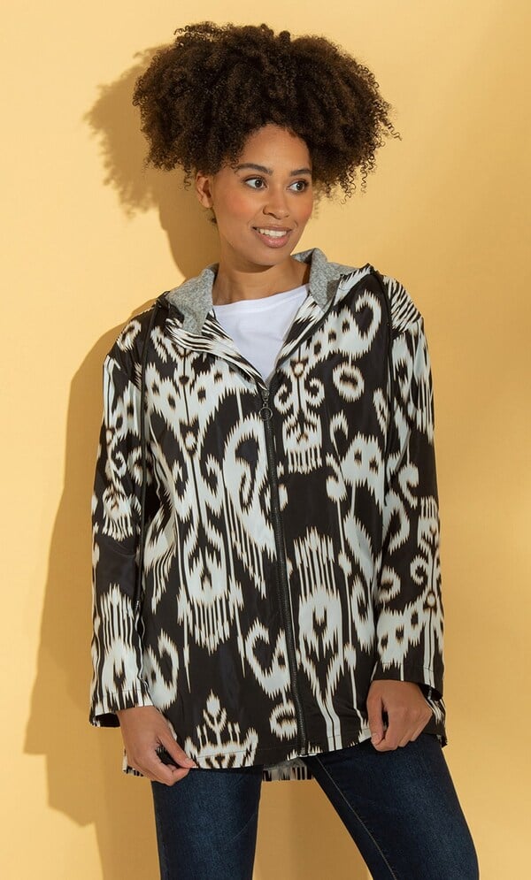 Printed Lightweight Hooded Jacket
