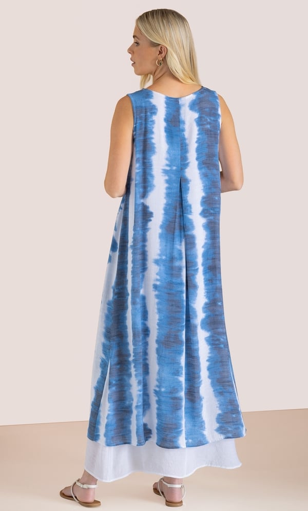 Printed Sleeveless Layered Maxi Dress