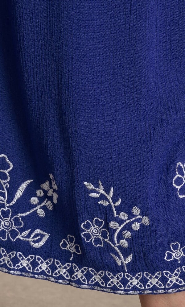 Anna Rose Embroidered Wide Leg Cropped Trousers