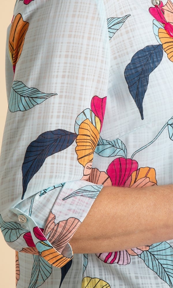 Anna Rose Floral Blouse With Necklace