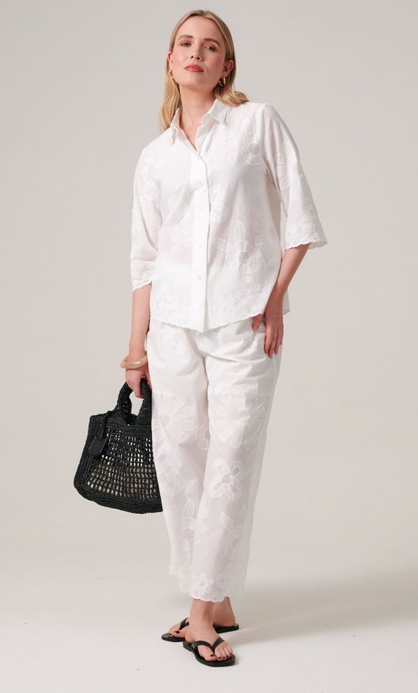 Embroidered Floral Cotton Blouse