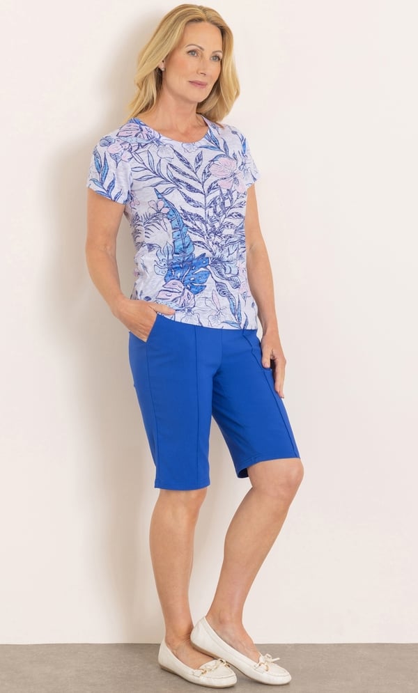 Anna Rose Embellished Garden Print Top